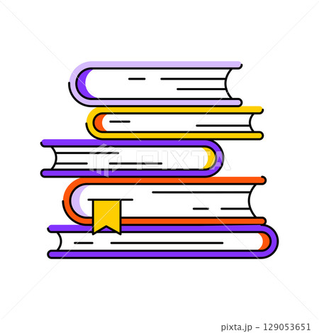 Illustrations of books stack. Image for education and school. Illustrations of books stack. Image for education and school. 129053651