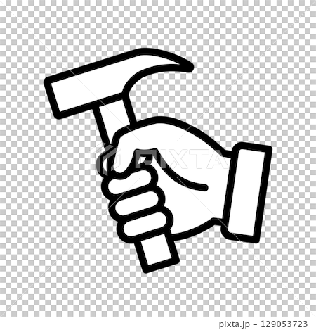 DIY_ハンマーを持つ手のアイコン 129053723