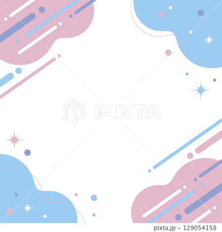 キラリと輝くゆるふわシームレス素材 幾何学模様 y2k 原宿系 ピンク 水色 青 129054158