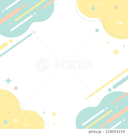 キラリと輝くゆるふわシームレス素材 幾何学模様 y2k 原宿系 黄色 オレンジ 緑 129054159