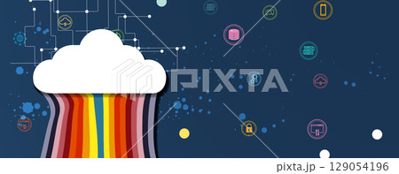 Cloud bstract concept technology background and network security Cloud bstract concept technology background and network security 129054196
