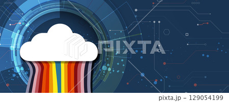 Cloud bstract concept technology background and network security Cloud bstract concept technology background and network security 129054199