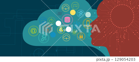 Cloud bstract concept technology background and network security 129054203
