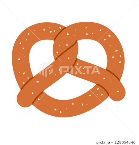 Bavarian pretzel. Flat vector isolated illustration Bavarian pretzel. Flat vector isolated illustration 129054346
