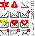 ウイルスメールやスパム警告のアイコンセット 129054366