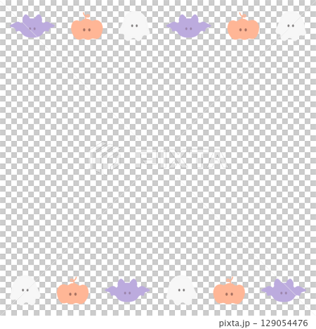 ゆるかわハロウィンフレーム　PNG 129054476