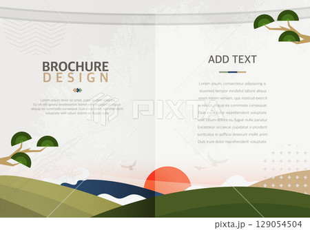 Korean Traditional Brochure Design Illustration 129054504