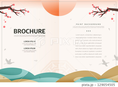 Korean Traditional Brochure Design Illustration 129054505
