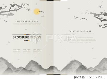 Korean Traditional Brochure Design Illustration Korean Traditional Brochure Design Illustration 129054510