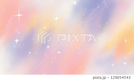 パステル星空キラキラ背景 柔らかグラデーション 129054543