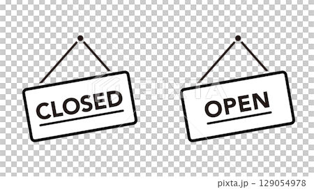 開啟和關閉的標誌圖示集 開啟和關閉的標誌圖示集 129054978