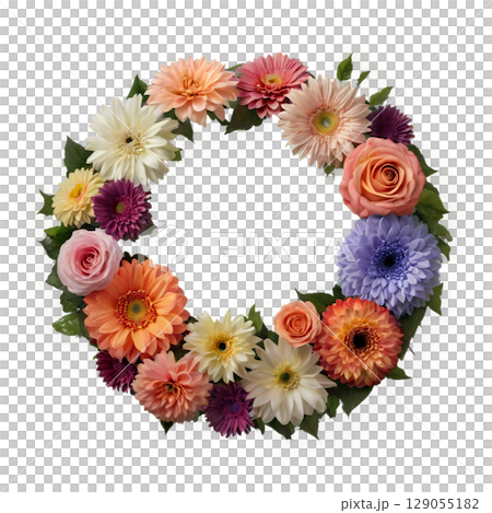 Beautiful flower wreath 129055182