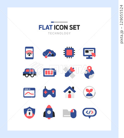 Simple Color Flat Icon Simple Color Flat Icon 129055524