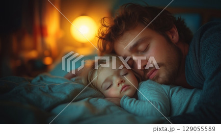 Cozy scene depicting companionship and relaxation, showcasing two people. 129055589