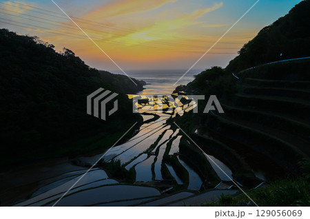 玄海灘の絶景　浜野浦棚田 129056069