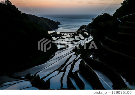 玄海灘の絶景　浜野浦棚田 129056100