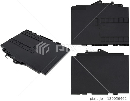 Removable laptop battery, on white background in isolation 129056462