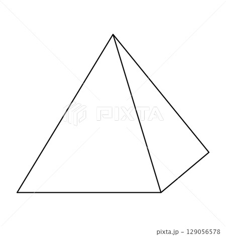四角錐の図形のベクターイラスト 129056578