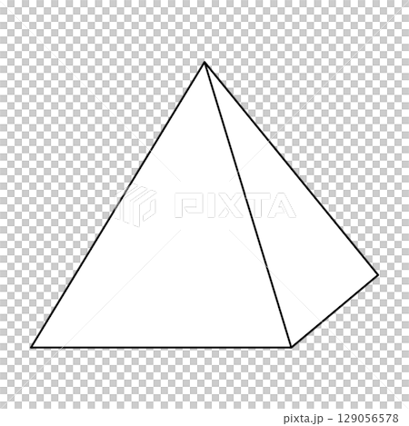 四角錐の図形のベクターイラスト 129056578
