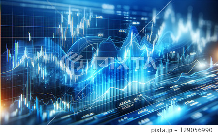 デジタル株価チャートと金融データのビジネス背景 129056990
