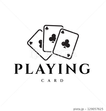 Simple Minimalist Vintage Poker Playing Card Casino Sport Club Logo Design Vector illustration Simple Minimalist Vintage Poker Playing Card Casino Sport Club Logo Design Vector illustration 129057625