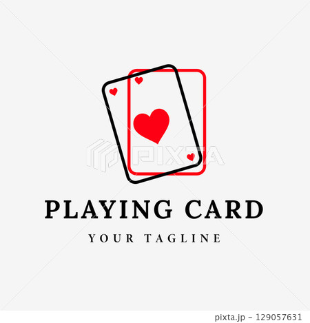 Minimalist Playing Card Design Vector Logo Illustration for Casino, Card Game, Poker themed brands 129057631