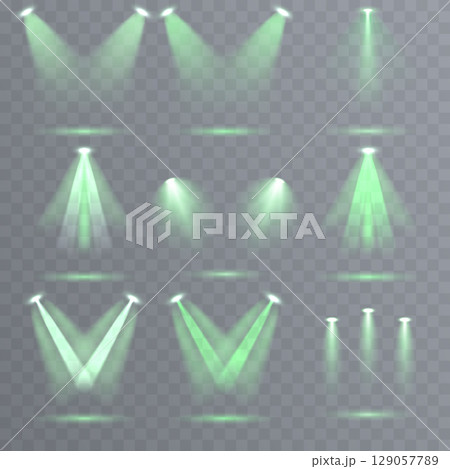 Bright green spotlight effects Bright green spotlight effects 129057789