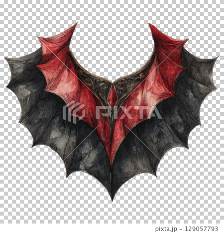 Gothic bat shaped necklace with red and black wing like details, perfect for Halloween costumes or vampire themed events Gothic bat shaped necklace with red and black wing like details, perfect for Halloween costumes or vampire themed events 129057793