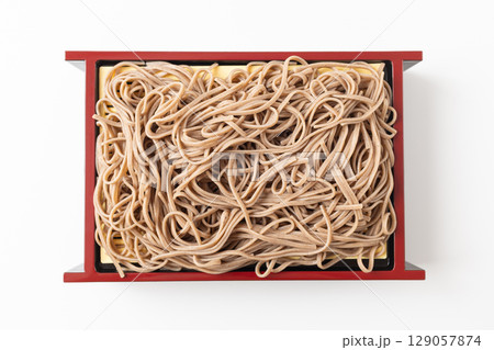 Zaru Soba Noodles Served in a Traditional Tray 129057874