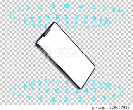 デジタル空間に浮かぶスマートフォンのイラスト デジタル空間に浮かぶスマートフォンのイラスト 129057918