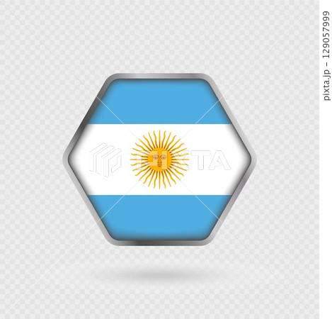 Argentina flag in a hexagon frame. Argentina flag in a hexagon frame. 129057999