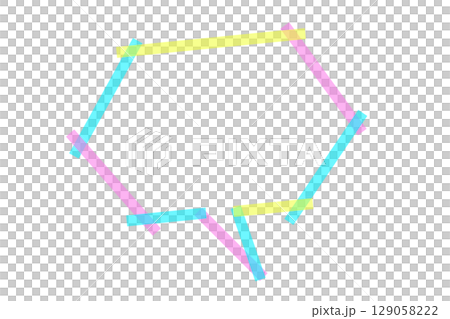 Colorful fluorescent tape style speech bubble frame Colorful fluorescent tape style speech bubble frame 129058222