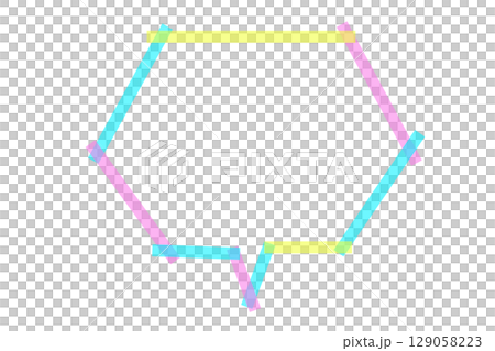 Colorful fluorescent tape style speech bubble frame Colorful fluorescent tape style speech bubble frame 129058223