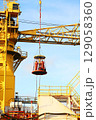 Crews boat moving the passenger and cargo from the platform to supply boat in oil and gas industry. Support offshore oil and gas industry by boat and service team. 129058360