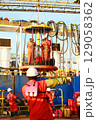 Crews boat moving the passenger and cargo from the platform to supply boat in oil and gas industry. Support offshore oil and gas industry by boat and service team. 129058362
