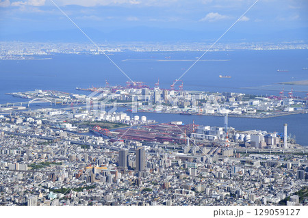 摩耶山掬星台より六甲道・神戸製鋼所 神戸線条工場・六甲アイランド方面を望む 摩耶山掬星台より六甲道・神戸製鋼所 神戸線条工場・六甲アイランド方面を望む 129059127