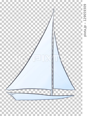 シンプルなヨットのイラスト 129059309