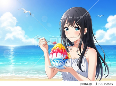 夏とかき氷のイメージ 夏とかき氷のイメージ 129059685