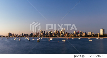 Melbourne Skyline from St Kilda in Australia 129059698