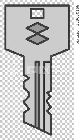 Illustration of a key used to lock the front door or entrance as a security measure 129060166