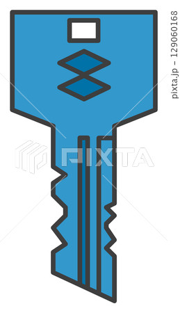 玄関や出入り口の鍵を閉めて防犯対策をするカギのイラスト 129060168