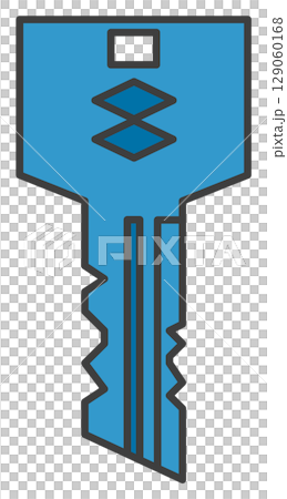 玄関や出入り口の鍵を閉めて防犯対策をするカギのイラスト 129060168