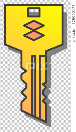 玄関や出入り口の鍵を閉めて防犯対策をするカギのイラスト 129060172