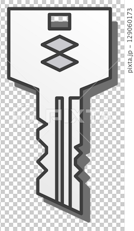 Illustration of a key used to lock the front door or entrance as a security measure Illustration of a key used to lock the front door or entrance as a security measure 129060173