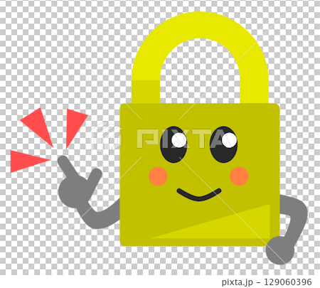 用於預防犯罪和安全目的的掛鎖的可愛插圖 129060396