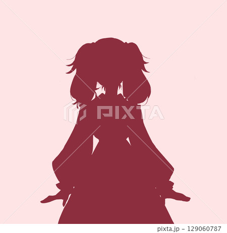 ロリータ服の女性　シルエット 129060787
