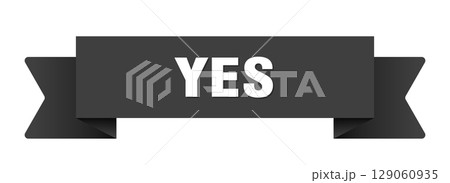 yes ribbon isolated on transparent background. yes ribbon 129060935
