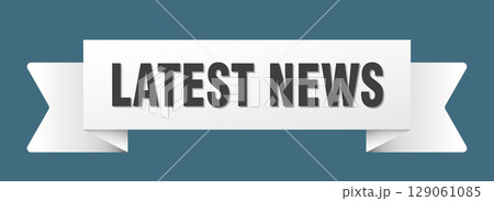 latest news ribbon isolated on transparent background. latest news ribbon 129061085