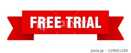 free trial ribbon isolated on transparent background. free trial ribbon 129061100