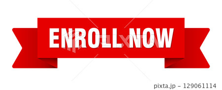 enroll now ribbon isolated on transparent background. enroll now ribbon 129061114